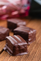 Chocolate souffle candy bird's milk
