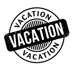 Vacation rubber stamp. Grunge design with dust scratches. Effects can be easily removed for a clean, crisp look. Color is easily changed.