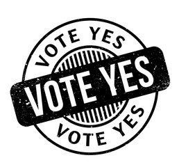 Vote Yes rubber stamp. Grunge design with dust scratches. Effects can be easily removed for a clean, crisp look. Color is easily changed.