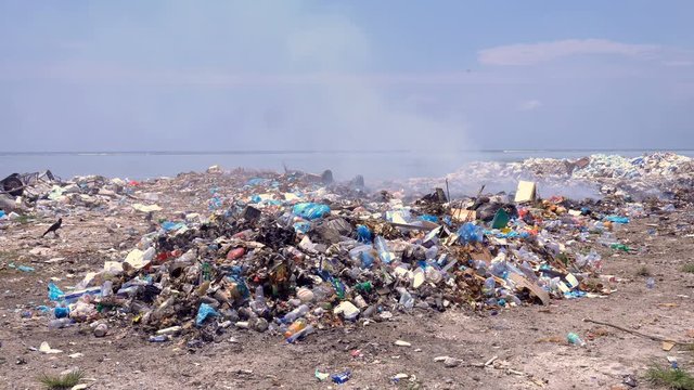 Garbage in the sea. Global pollution problem