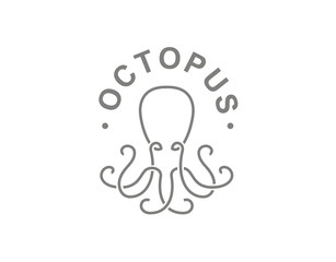 Octopus logo - vector illustration. Emblem design on white background