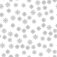 Snowflake seamless pattern Light Christmas background Vector illustration The theme of winter, new year, holiday 
