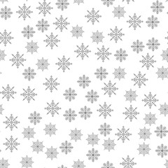 Snowflake seamless pattern Light Christmas background Vector illustration The theme of winter, new year, holiday 