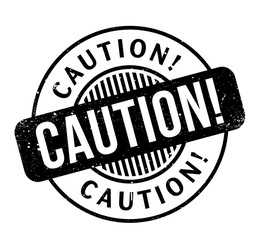 Caution rubber stamp. Grunge design with dust scratches. Effects can be easily removed for a clean, crisp look. Color is easily changed.