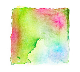 the Abstract square watercolor hand paint isolated on white background for creative banner template design © Cozine