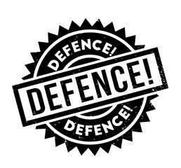 Defence rubber stamp. Grunge design with dust scratches. Effects can be easily removed for a clean, crisp look. Color is easily changed.