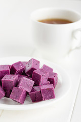 Homemade currant flavor fudge candies