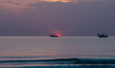 Naklejka premium boat morning blue 