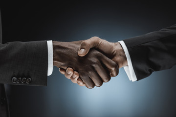 multicultural businessmen handshake