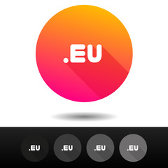 Domain EU sign buttons. 5 Icons Vector top-level internet domain symbols.