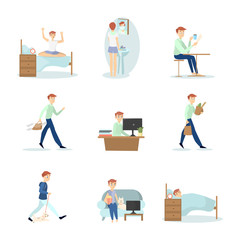Man daily routine.
