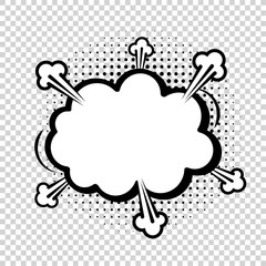 Vector comic explosion. Comic cartoon speech bubble for different emotions: Wow, Omg,  Boom, Gtfo, Yeah, Damn, Wtf without text. 