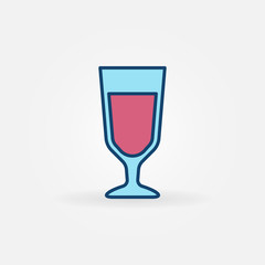 Blue glass with red wine icon