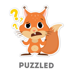 Isolated puzzled squirrel.