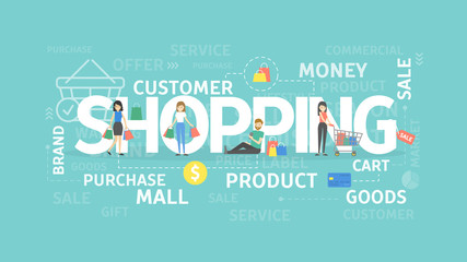 Shopping illustration concept.