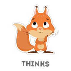 Isolated thinking squirrel.