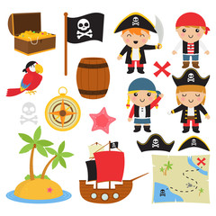 Pirates In White Background