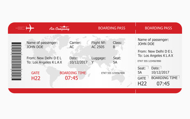 Airplane ticket. Boarding pass ticket template - obrazy, fototapety, plakaty