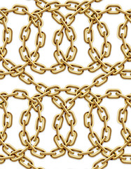 Vector seamless pattern of golden chains