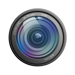 Camera lens isolated on white background vector illustration