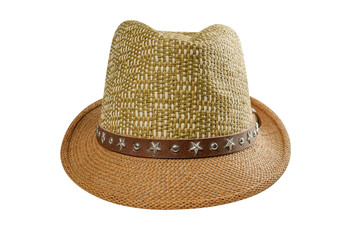 Summer straw hat isolated on white background