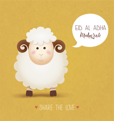 Naklejka premium Eid-Al-Adha Mubarak.Vector greeting card design