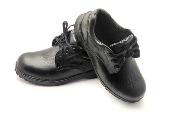 Safety shoes on white background.
