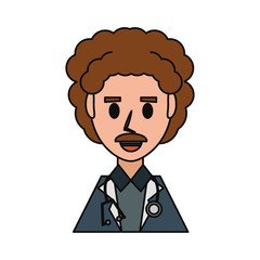 Doctor profile cartoon