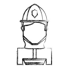 Firefigther profile cartoon