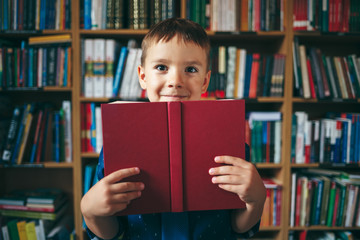 Boy in library