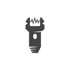 Electroshock weapon icon. Vector logo on white background