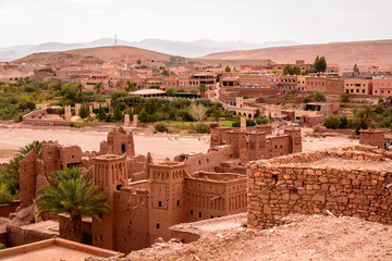 Panoramic photo of Ait Benhaddou, Morocco - UNESCO world heritage 