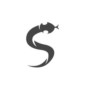 Snake icon. Vector logo on white background