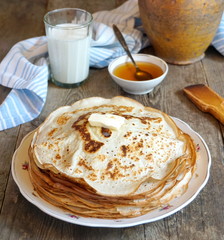 Russian pancakes on a plate