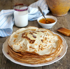 Russian pancakes on a plate