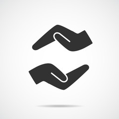  protection and supporting hand icon vector