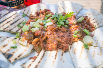 Quesadilla served on plate - food