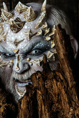 Evil goblin with horns on head