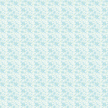 pattern con piccole margherite celesti su sfondo bianco