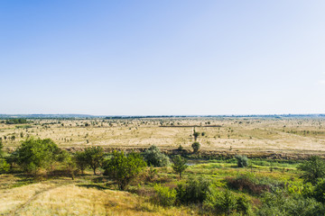 Fototapeta na wymiar Desert in africa is visible in the distance