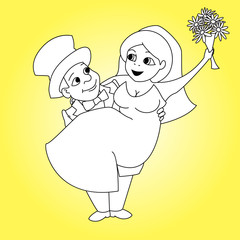 The contour of the wedding characters