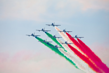 Frecce Tricolori (Tricolour Arrows) at Pisa Airshow, Italian National Acrobatic Patrol