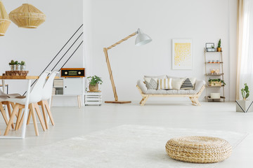 White carpet in designed loft