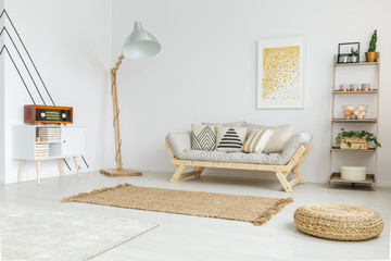 Designed interior with brown carpet