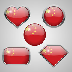 China flag icons. vector illustration