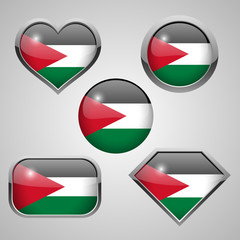 Palestine flag icons. vector illustration