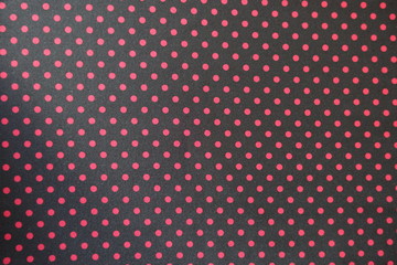 Red dots on black fabric from above