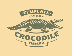 Crocodile logo - vector illustration. Alligator emblem design on light background
