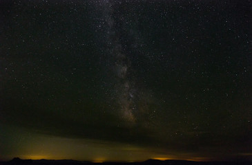 Milky Way. Night photography in the Natural Area of Barruecos. Extremadura. Spain.