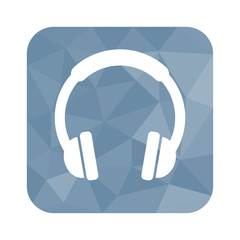 Low Poly Button - Kopfhörer